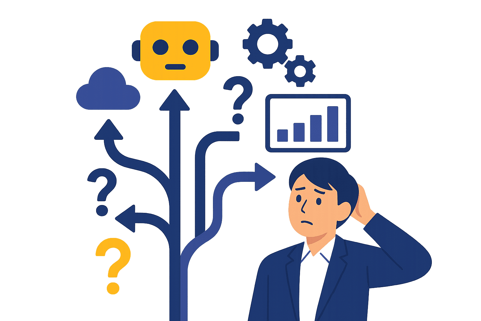 AIで業務を効率化したいが、何から手をつければ良いか分からない。